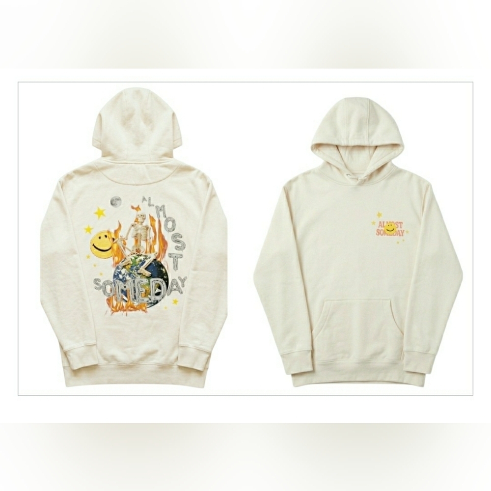 Almost Someday Hoodie XXL Revival Apocalyptic Grunge Skeleton Flame Oversize